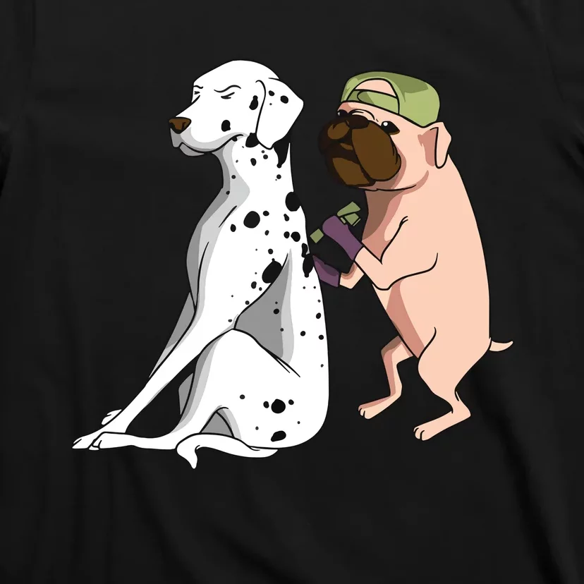 Dalmatian Tattoo Dog Lover Funny Pug Cute Dogs T-Shirt