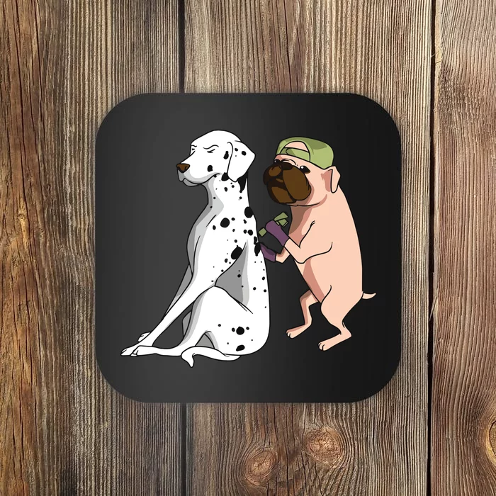 Dalmatian Tattoo Dog Lover Funny Pug Cute Dogs Coaster