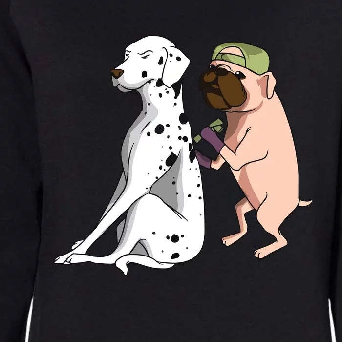 Dalmatian Tattoo Dog Lover Funny Pug Cute Dogs Womens California Wash Sweatshirt