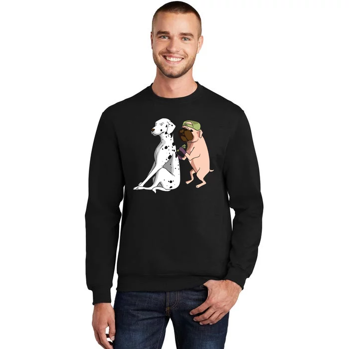 Dalmatian Tattoo Dog Lover Funny Pug Cute Dogs Tall Sweatshirt