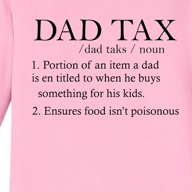 Dad Tax Definition Funny Daddy Family Baby Long Sleeve Bodysuit