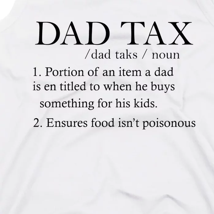 Dad Tax Definition Funny Daddy Family Tank Top