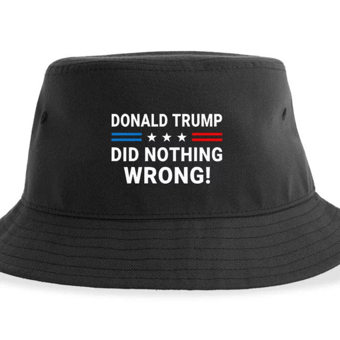 Donald Trump Did Nothing Wrong Us Flag Vintage Sustainable Bucket Hat