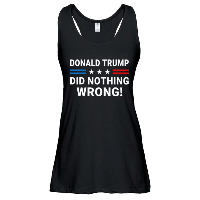 Donald Trump Did Nothing Wrong Us Flag Vintage Ladies Essential Flowy Tank