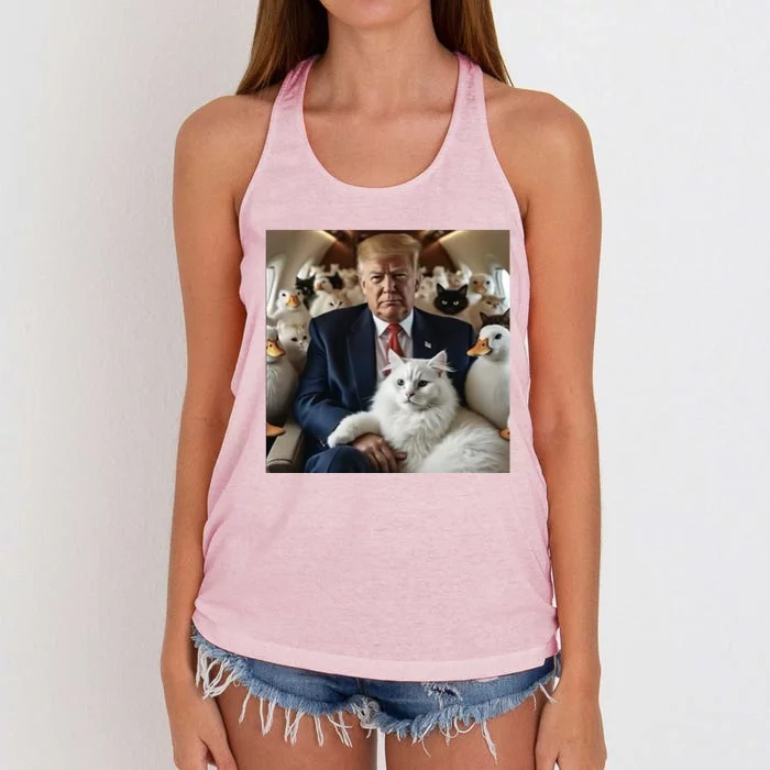 Donald Trump Duck Cat Vote 2024 Women's Knotted Racerback Tank