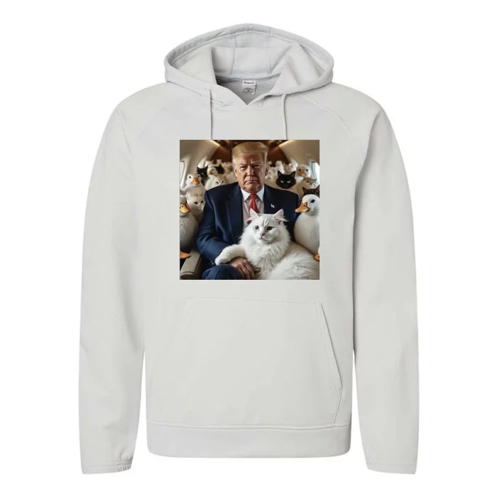 Donald Trump Duck Cat Vote 2024 Performance Fleece Hoodie