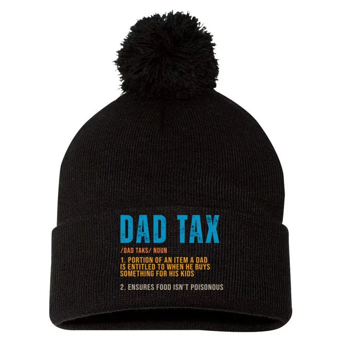 Dad Tax Definition Funny Fathers Day Pom Pom 12in Knit Beanie