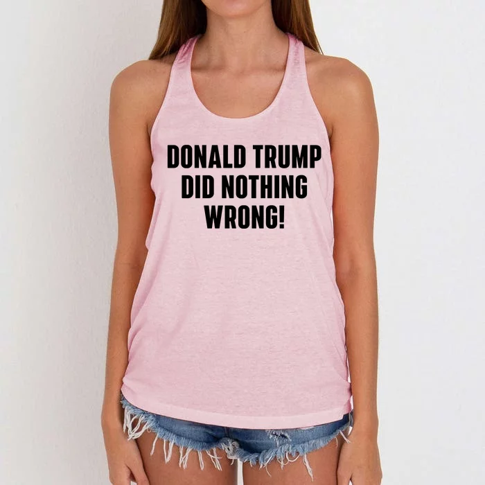 Donald Trump Did Nothing Wrong Women's Knotted Racerback Tank