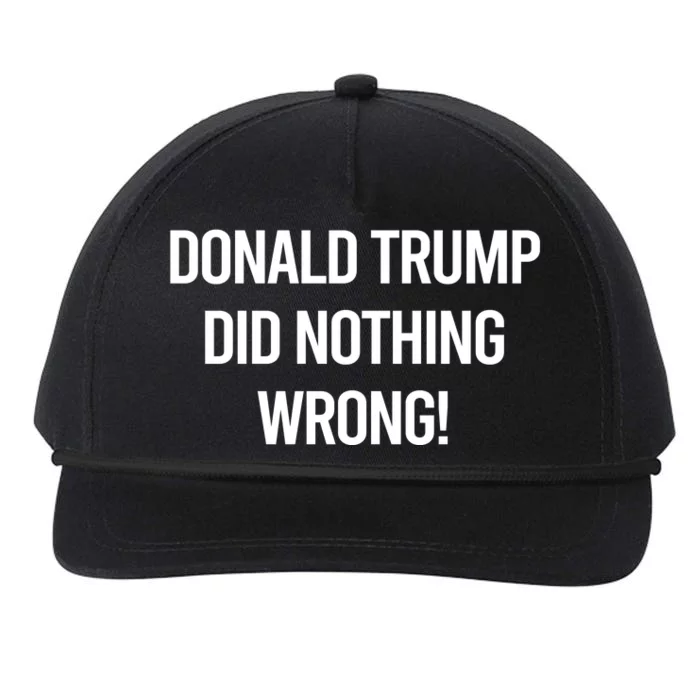 Donald Trump Did Nothing Wrong Snapback Five-Panel Rope Hat