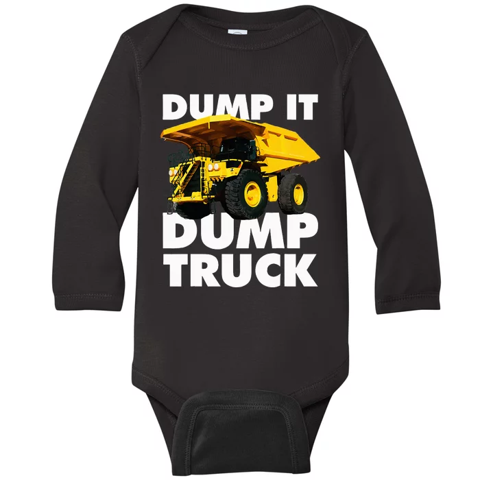 Dump Truck Baby Long Sleeve Bodysuit