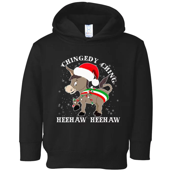 Dominick The Donkey Chingedy Ching Italian Christmas Donkey Toddler Hoodie