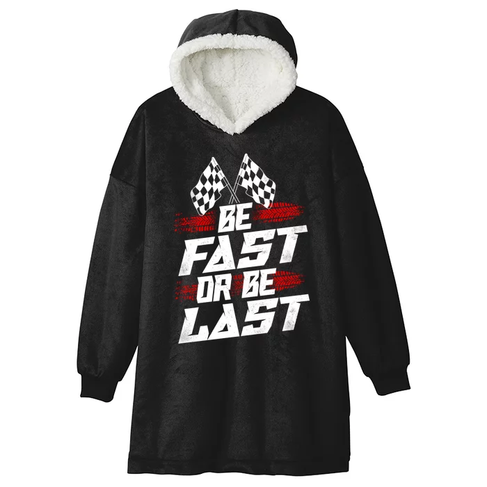 Dirt Track Drag Racing Race Vintage Gift Hooded Wearable Blanket