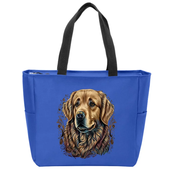 Dog Trainer Dala Art Golden Retriever Gift Zip Tote Bag