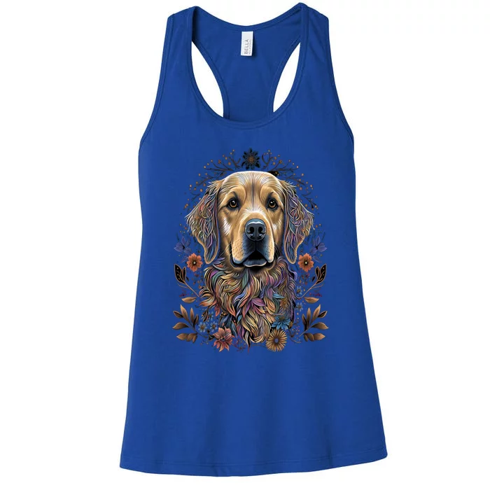 Dog Trainer Dala Art Golden Retriever Cute Gift Women's Racerback Tank