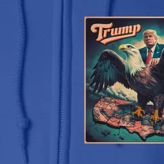 Donald Trump Eagle Usa President 2024 Retro Poster Graphic Gift Full Zip Hoodie