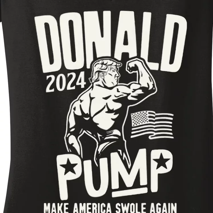 Donald Trump Election 2024 Donald Pump Make America Swale Again Women's V-Neck T-Shirt