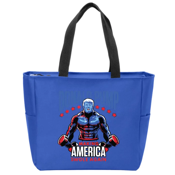 Donald Trump Election 2024 Donald Pump Make America Swole Again Zip Tote Bag