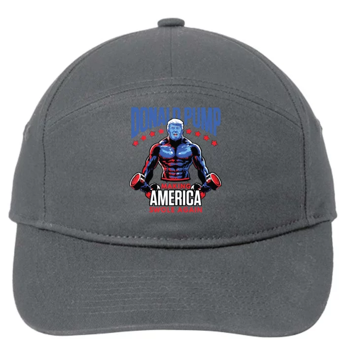 Donald Trump Election 2024 Donald Pump Make America Swole Again 7-Panel Snapback Hat