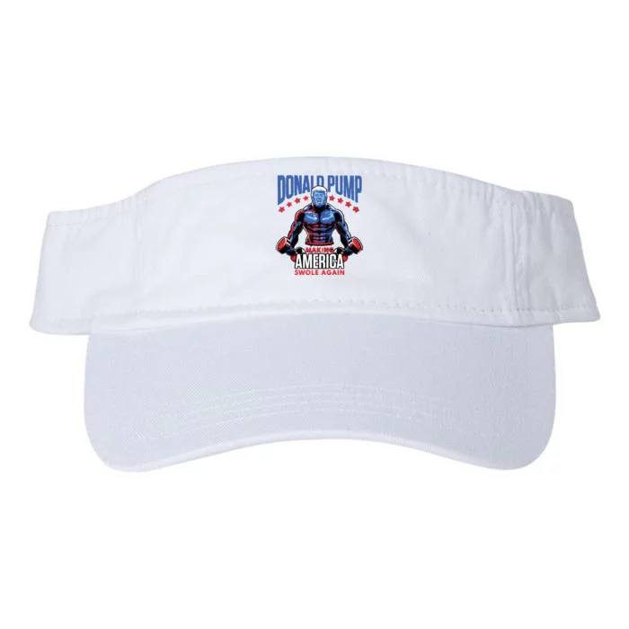 Donald Trump Election 2024 Donald Pump Make America Swole Again Valucap Bio-Washed Visor