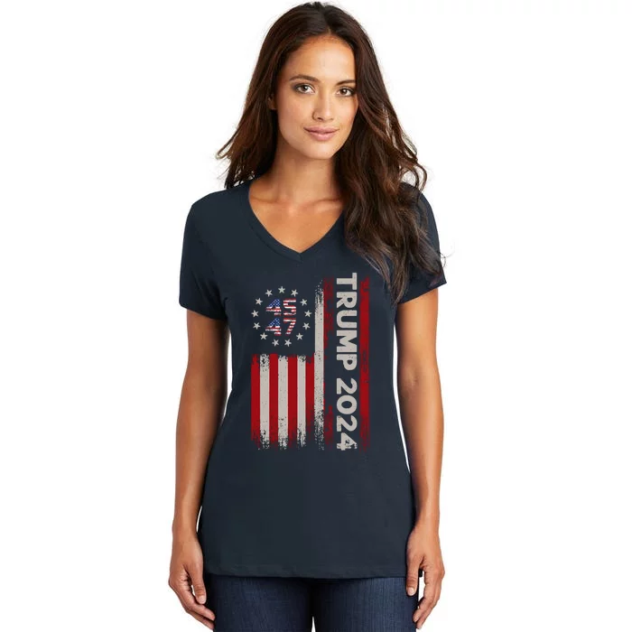 Donald Trump Election 2024 Women's V-Neck T-Shirt