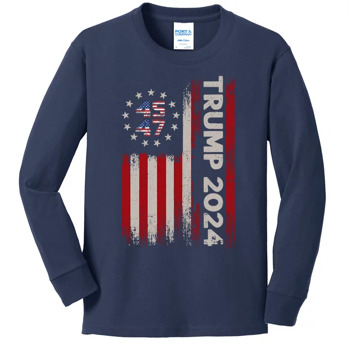 Donald Trump Election 2024 Kids Long Sleeve Shirt