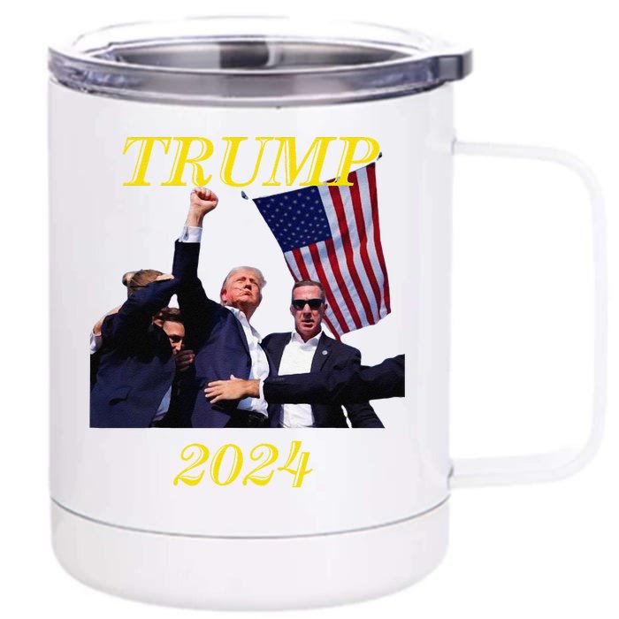 Donald Trump Election Rally 2024 Survived Assassination Shot Front & Back 12oz Stainless Steel Tumbler Cup