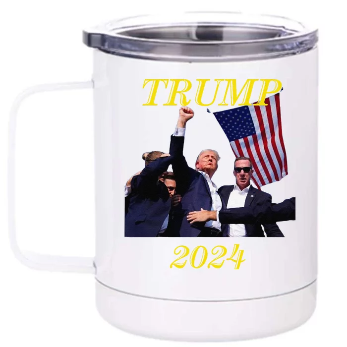 Donald Trump Election Rally 2024 Survived Assassination Shot Front & Back 12oz Stainless Steel Tumbler Cup