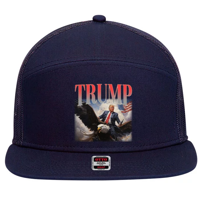 Donald Trump Eagle Usa Maga 7 Panel Mesh Trucker Snapback Hat