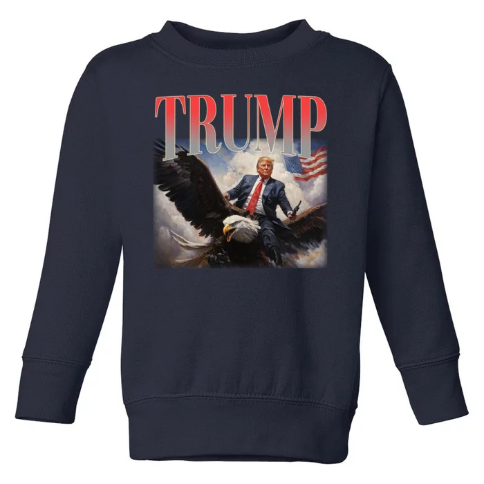 Donald Trump Eagle Usa Maga Toddler Sweatshirt