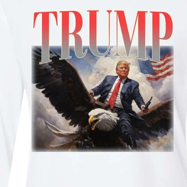 Donald Trump Eagle Usa Maga Womens Cotton Relaxed Long Sleeve T-Shirt