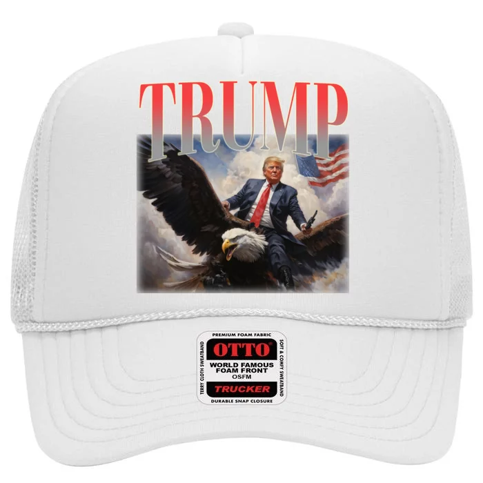 Donald Trump Eagle Usa Maga High Crown Mesh Trucker Hat