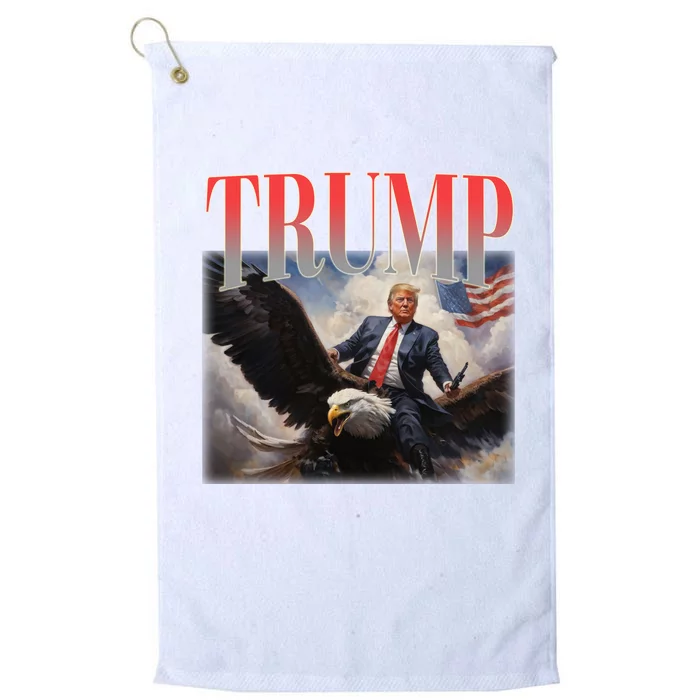 Donald Trump Eagle Usa Maga Platinum Collection Golf Towel