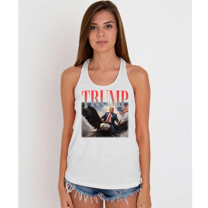 Donald Trump Eagle Usa Maga Women's Knotted Racerback Tank