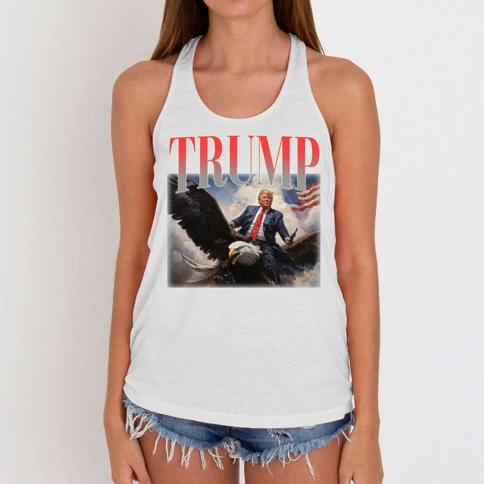 Donald Trump Eagle Usa Maga Women's Knotted Racerback Tank