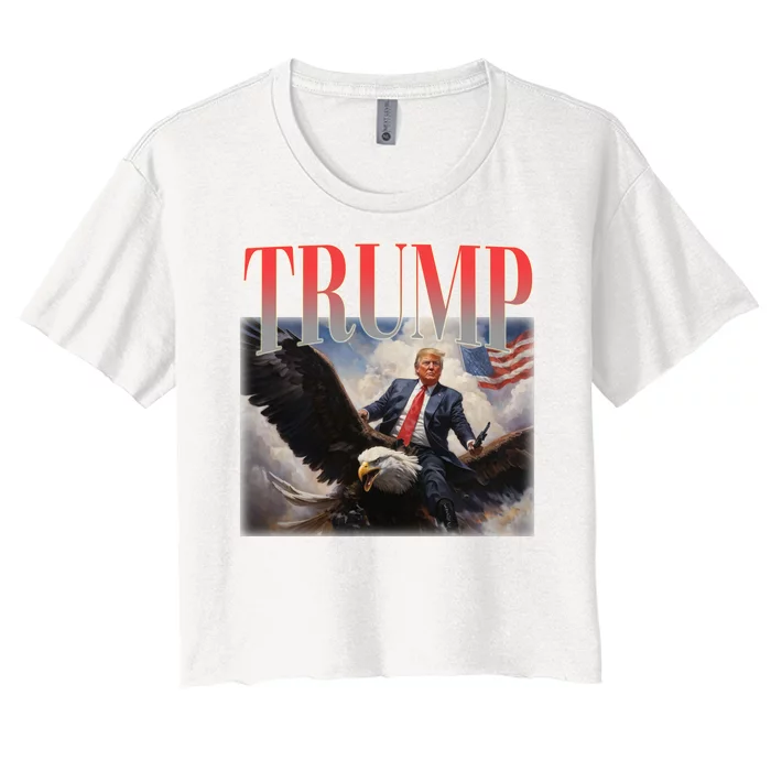 Donald Trump Eagle Usa Maga Women's Crop Top Tee