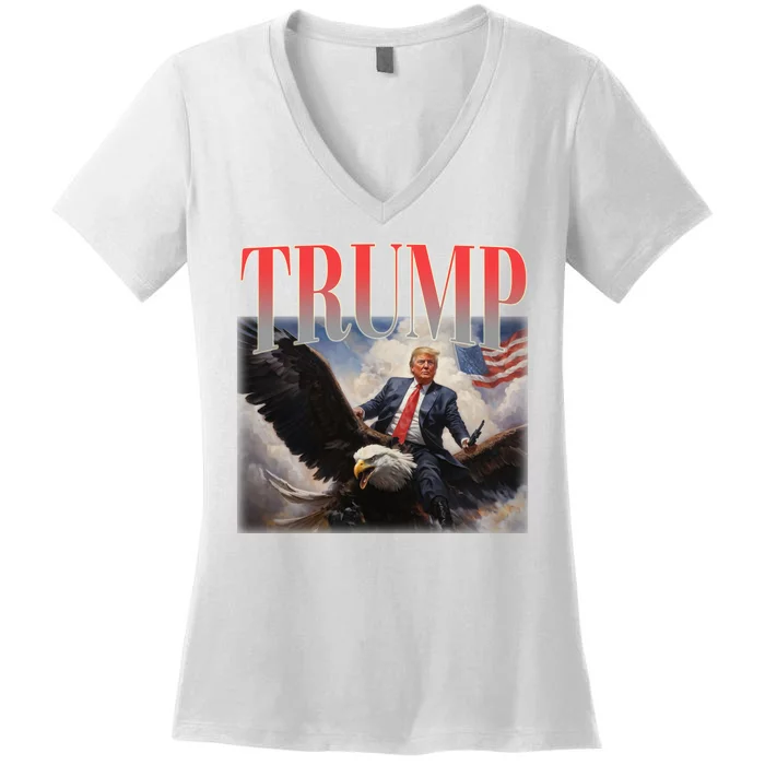 Donald Trump Eagle Usa Maga Women's V-Neck T-Shirt