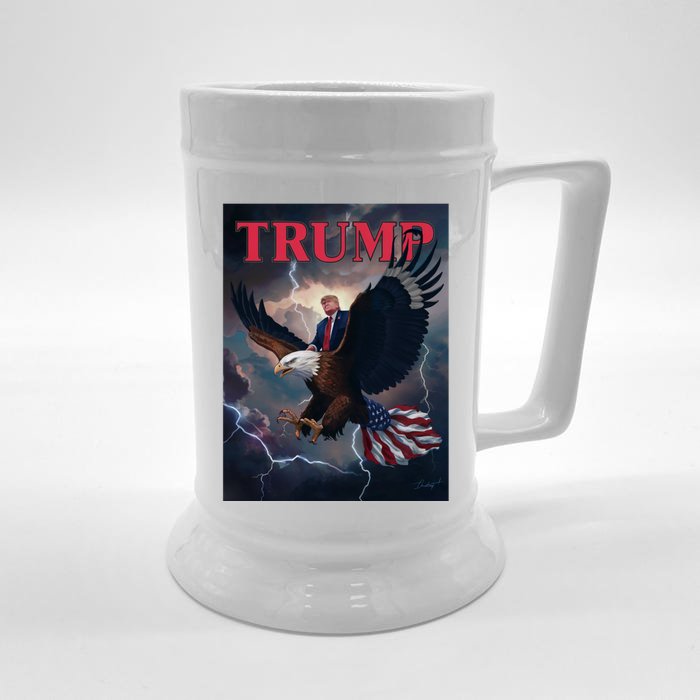 Donald Trump Eagle Usa President 2024 Take America Back Maga Funny Gift Front & Back Beer Stein