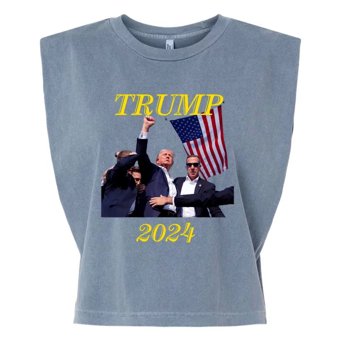 Donald Trump Election Rally 2024 Survived Assassination Shot Garment-Dyed Women's Muscle Tee