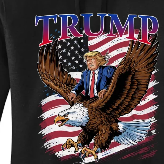 Donald Trump Eagle Usa President 2024 Take America Back Maga Women's Pullover Hoodie