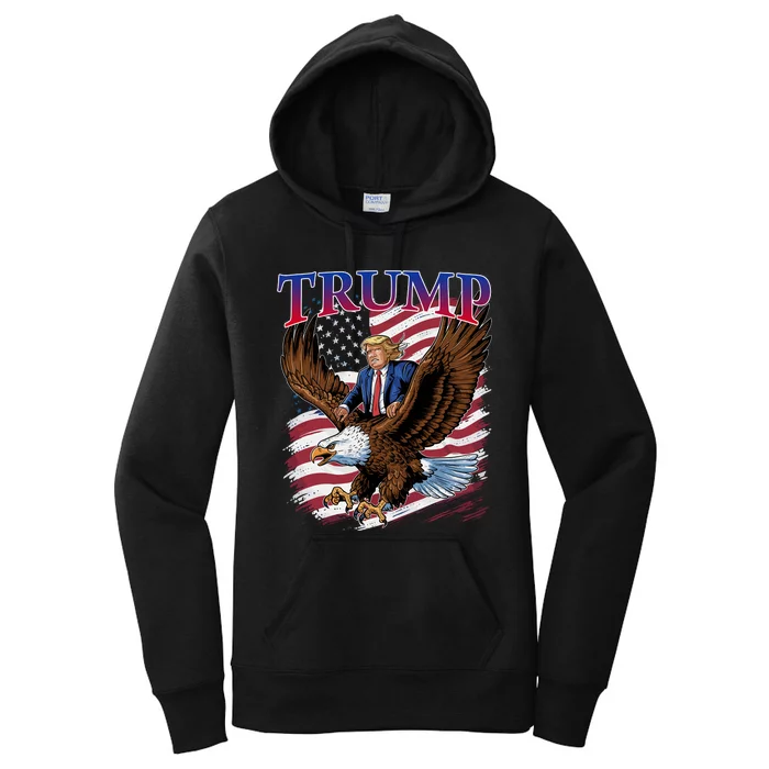 Donald Trump Eagle Usa President 2024 Take America Back Maga Women's Pullover Hoodie