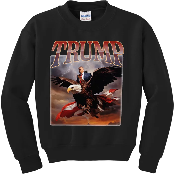 Donald Trump Eagle Usa President 2024 Take America Back Maga Kids Sweatshirt