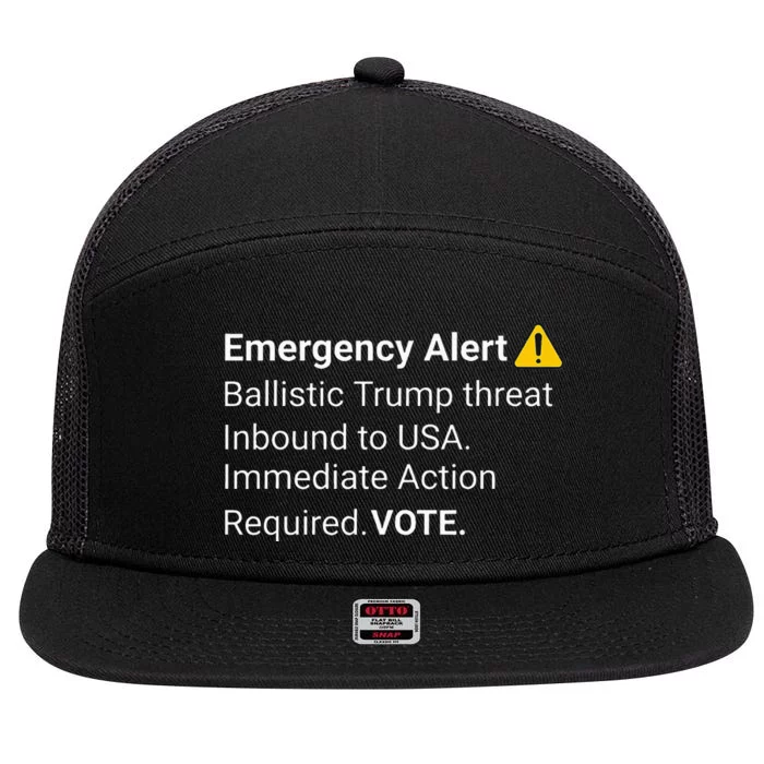 Dislike Trump Emergency Alert System Eas Alarm Voter 2024 7 Panel Mesh Trucker Snapback Hat