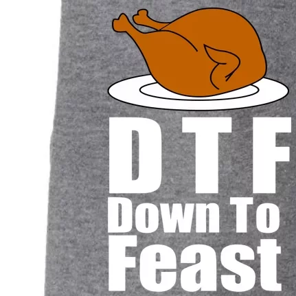 DTF Down To Feast Funny Thanksgiving Doggie 3-End Fleece Hoodie