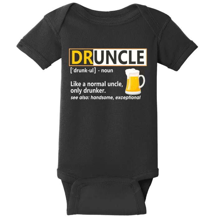 Druncle Tee For The Best Uncle Druncle Definition Baby Bodysuit