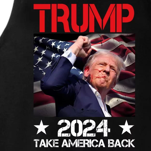 Donald Trump Fist Pump Take America Back 2024 Usa Ladies Tri-Blend Wicking Tank