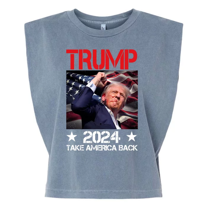 Donald Trump Fist Pump Take America Back 2024 Usa Garment-Dyed Women's Muscle Tee