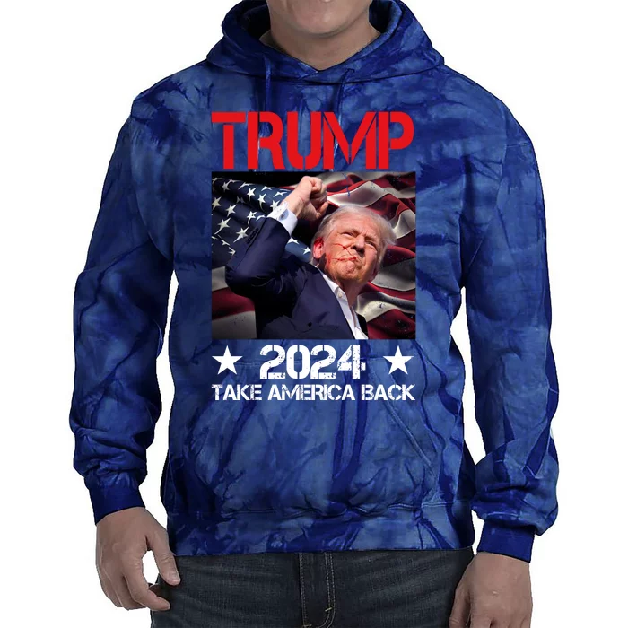 Donald Trump Fist Pump Take America Back 2024 Usa Tie Dye Hoodie