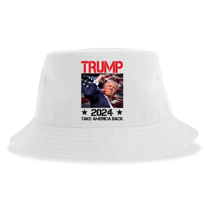 Donald Trump Fist Pump Take America Back 2024 Usa Sustainable Bucket Hat