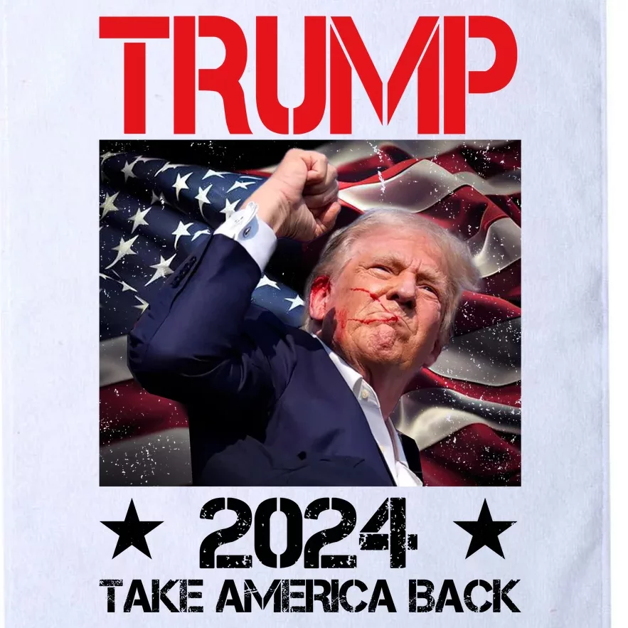 Donald Trump Fist Pump Take America Back 2024 Usa Platinum Collection Golf Towel