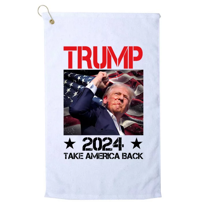 Donald Trump Fist Pump Take America Back 2024 Usa Platinum Collection Golf Towel